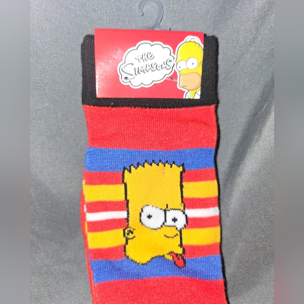 Red blue Bart Homer Simpson Socks 2 pack